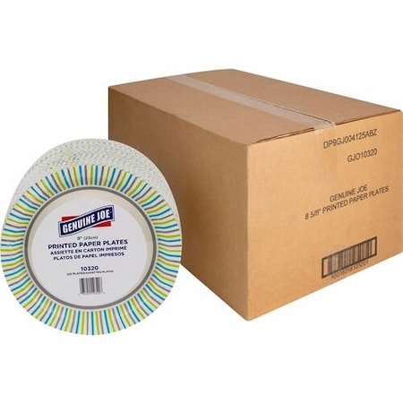 Genuine Joe PLATES, PRINTED, PAPER, 9in, 4PK GJO10320CT